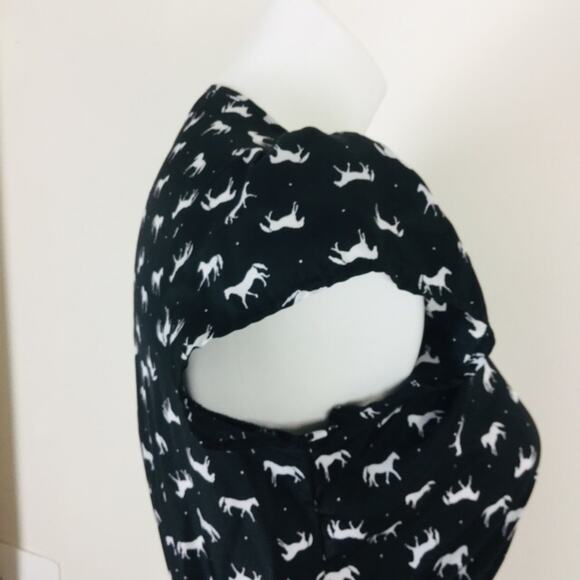 🚨SALE🚨Xhilaration Black mini Dress White Horses Pattern Small 3/$10 4/$12 5/$1 - Picture 5 of 9